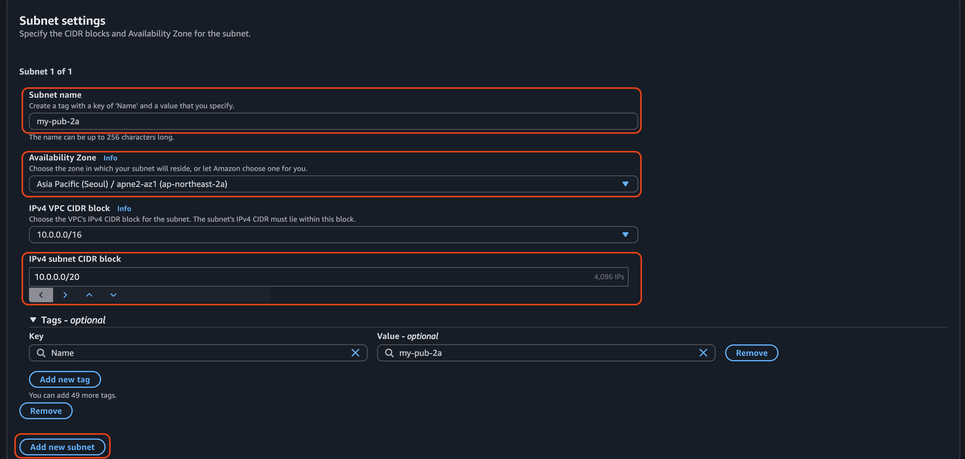Subnet Setting